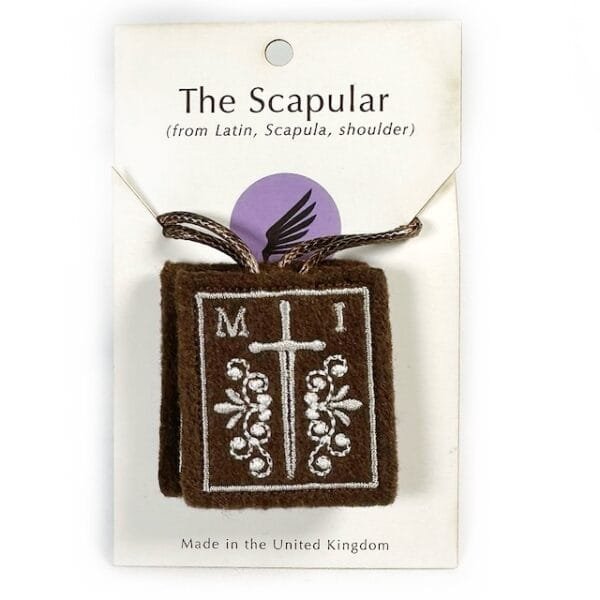 Premium Handcrafted Brown Scapular for Men – Sacred Emblem - Made in England - Image 3