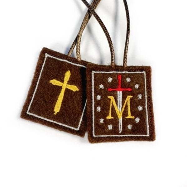 Premium Handcrafted Brown Scapular for Men – Stella Maris - Made in England - Image 4