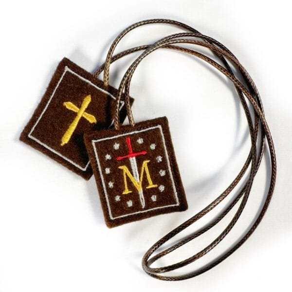 Premium Handcrafted Brown Scapular for Men – Stella Maris - Made in England - Image 5