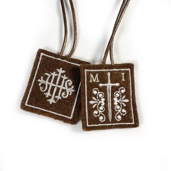 Premium Handcrafted Brown Scapular for Men – Sacred Emblem - Made in England - Image 5