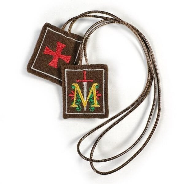 Premium Handcrafted Brown Scapular for Men – Crusader Shield - Made in England - Image 7