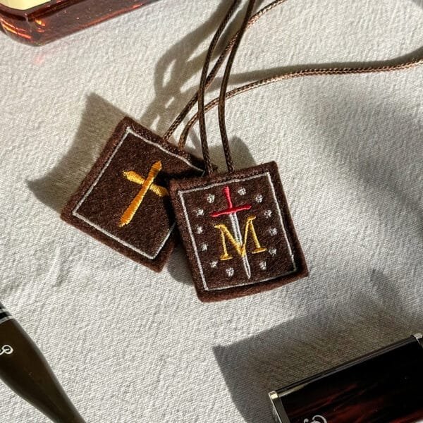 Premium Handcrafted Brown Scapular for Men – Stella Maris - Made in England