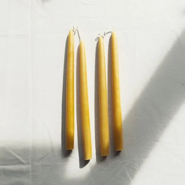 Tall 12" Pure Beeswax Dinner Candles (Pair)