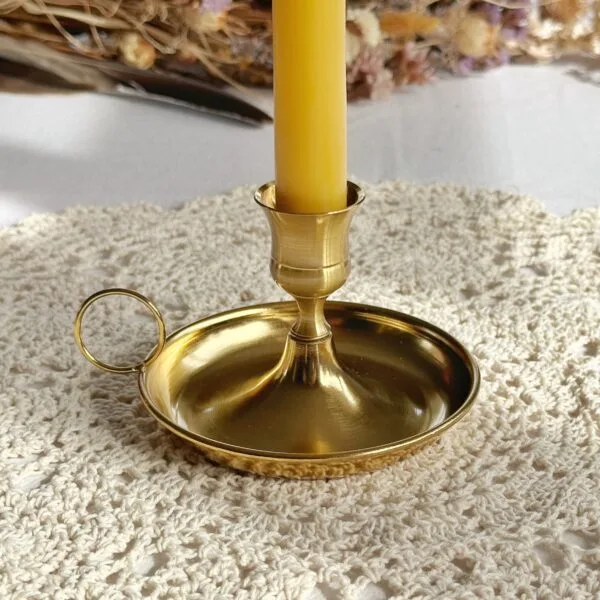 Alternative view of Vintage Brass Candle Holder with Bell Tray