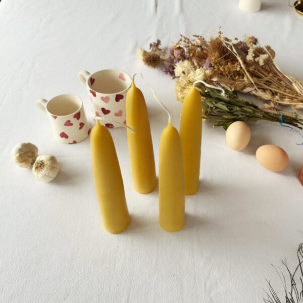Alternative view of Stubby Pure Beeswax Pillar Candles - Tall (Pair)
