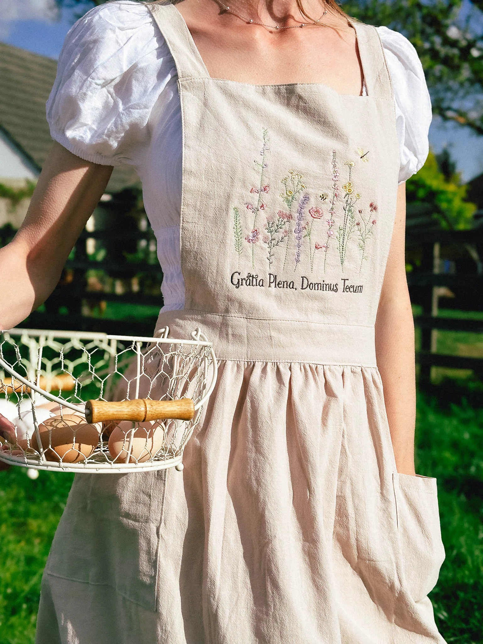 Embroidered Catholic Mater Dei Apron dress | Archangel Gifts