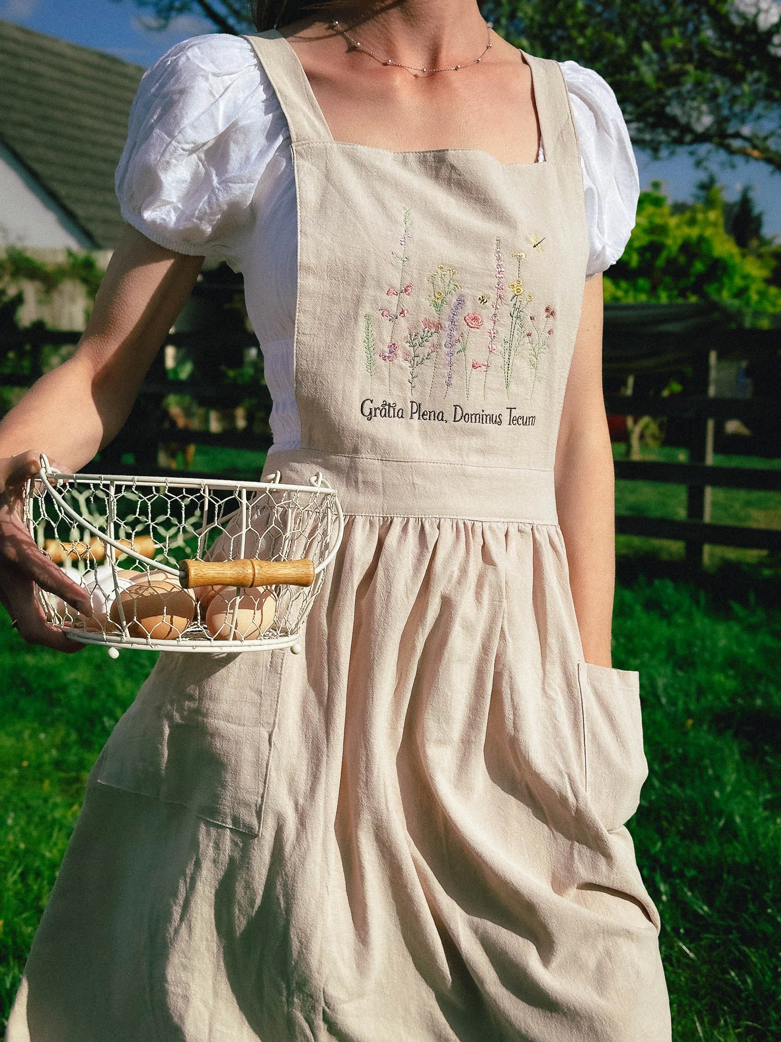 Full of Grace – Embroidered Linen Apron Dress - Image 10