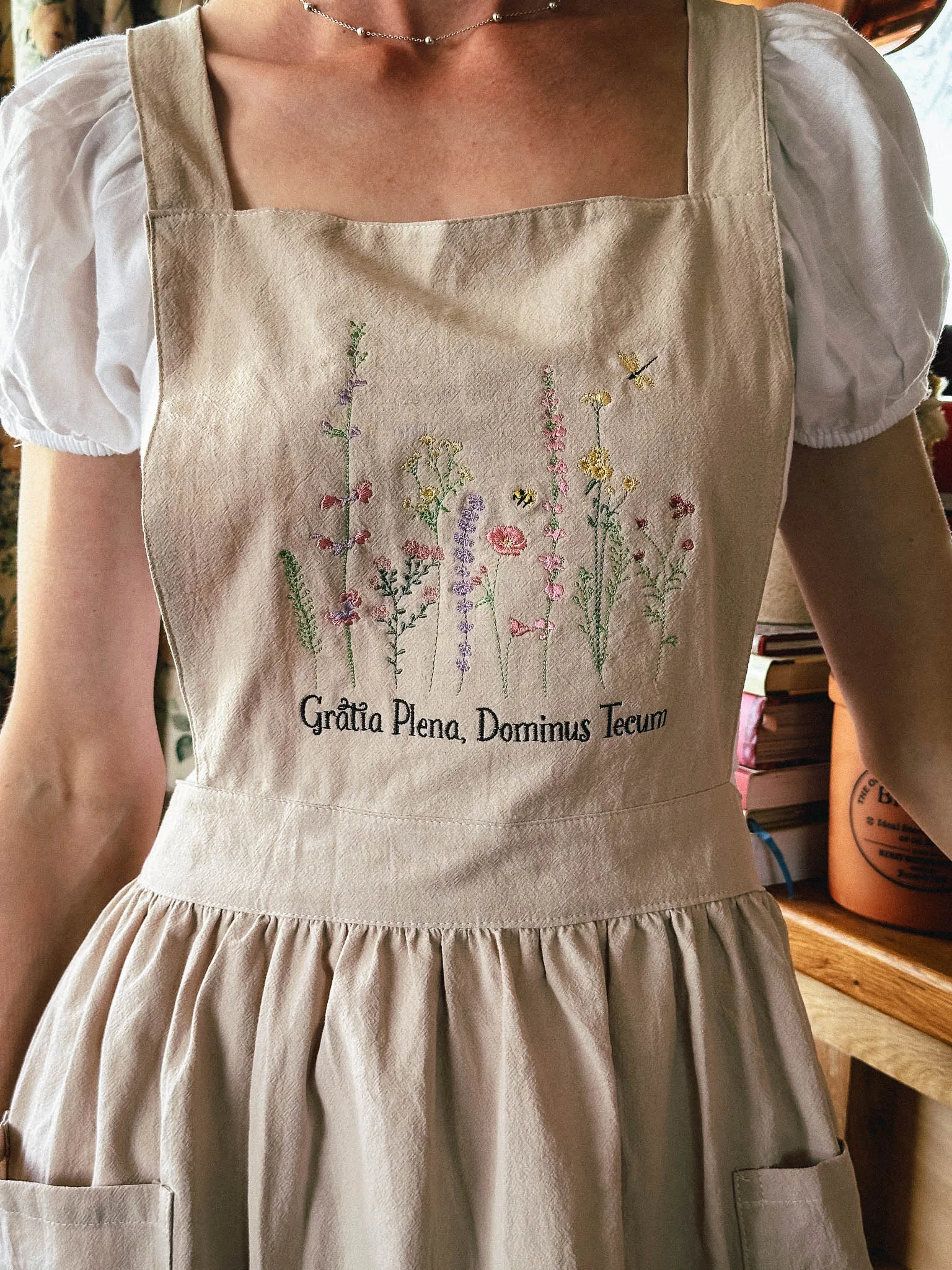 Full of Grace – Embroidered Linen Apron Dress - Image 4