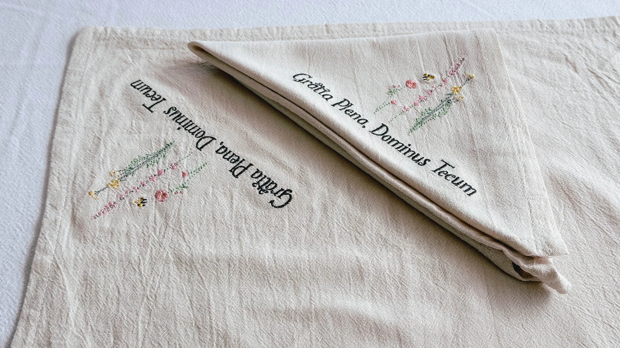 Full of Grace Embroidered Linen Napkins - Image 7
