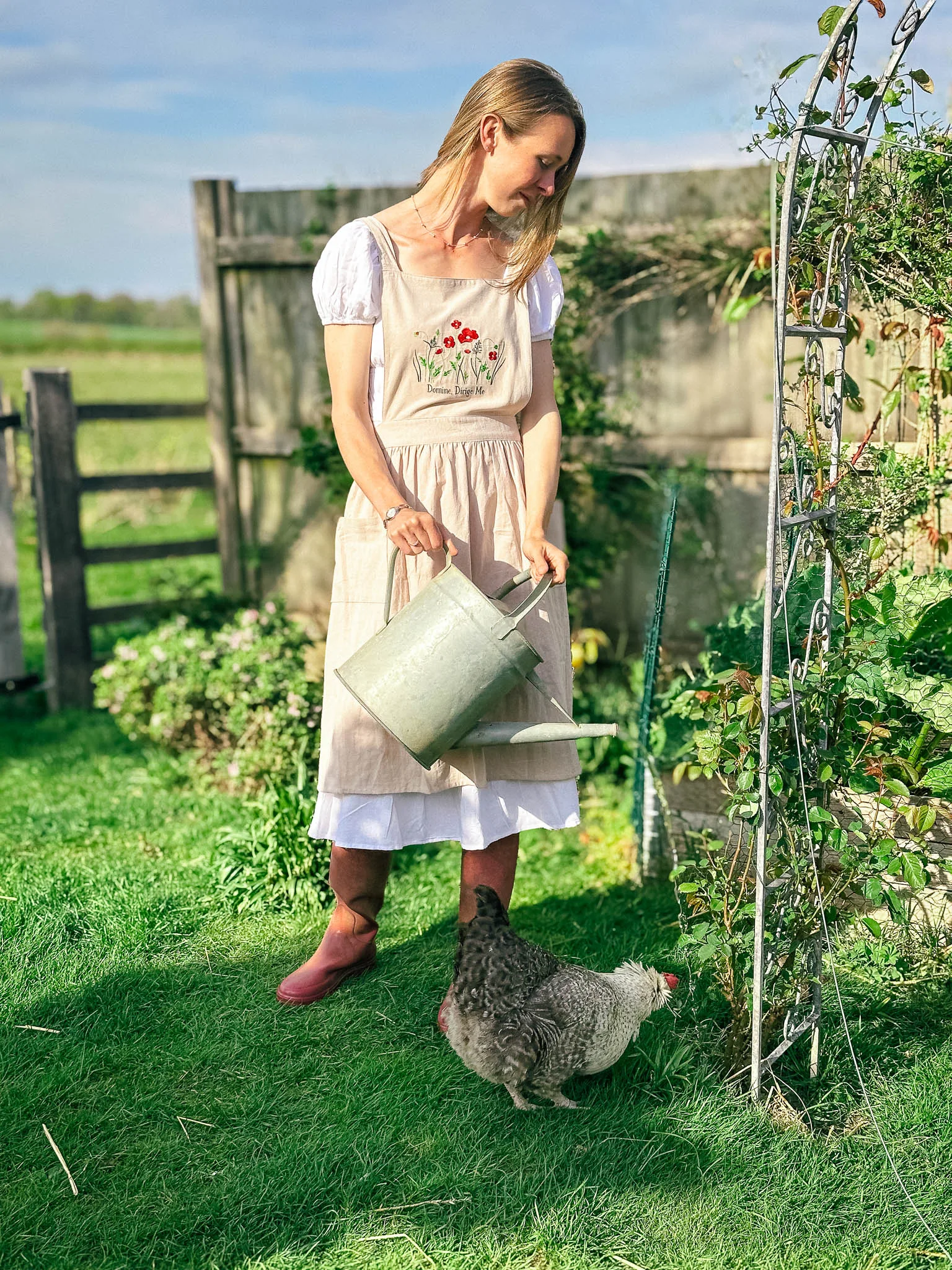 Joan of Arc – Embroidered Linen Apron Dress - Image 9