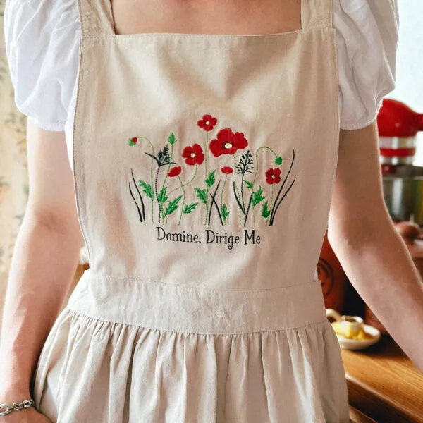 Joan of Arc – Embroidered Linen Apron Dress