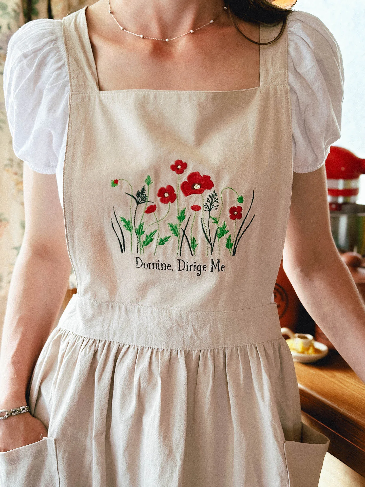 Joan of Arc – Embroidered Linen Apron Dress