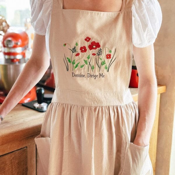 Alternative view of Joan of Arc – Embroidered Linen Apron Dress