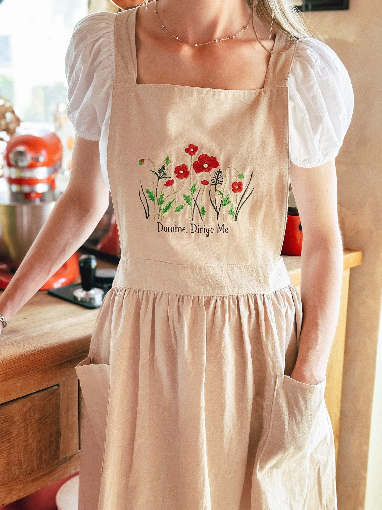 Joan of Arc – Embroidered Linen Apron Dress - Image 2