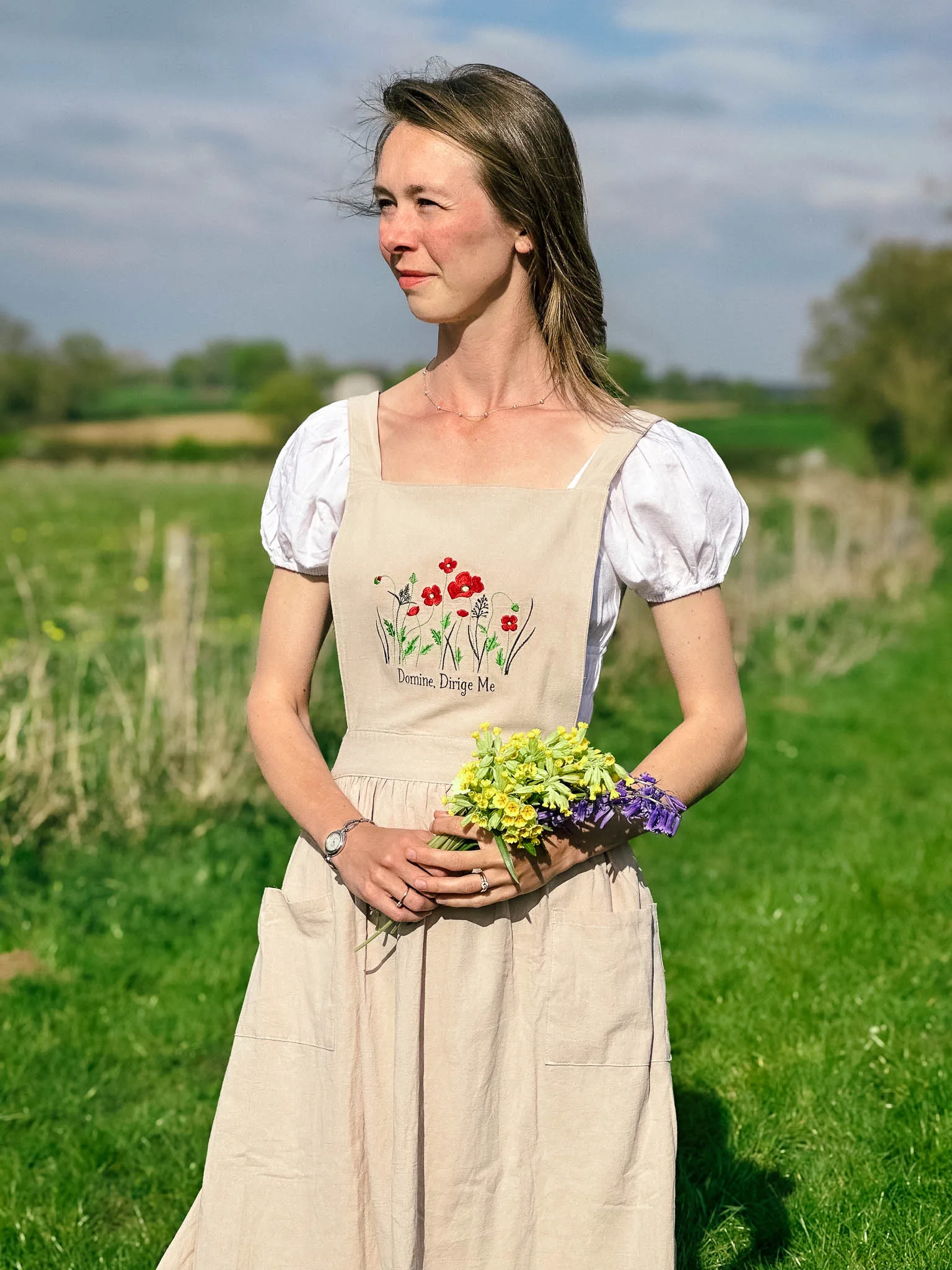 Joan of Arc – Embroidered Linen Apron Dress - Image 10