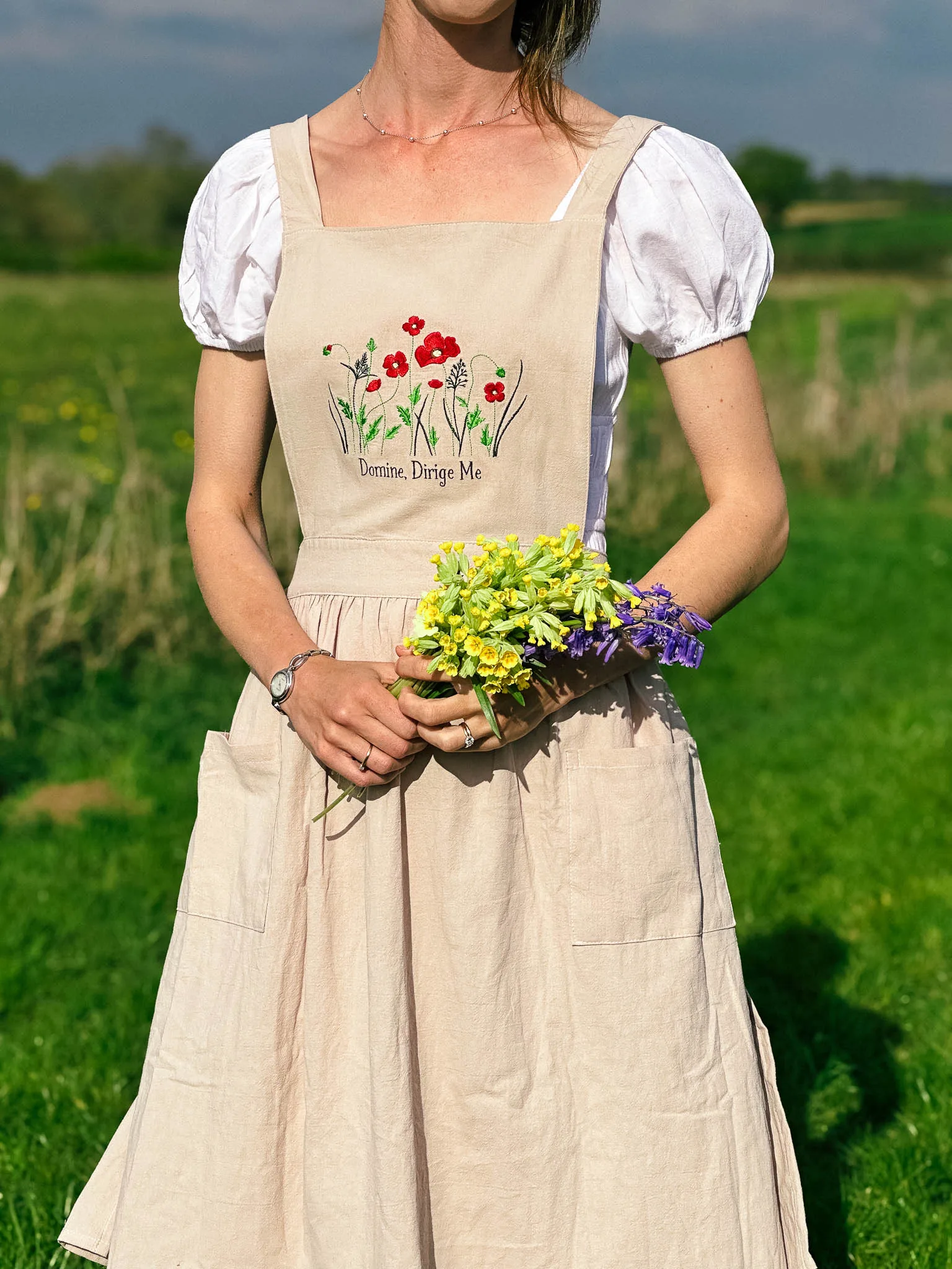 Joan of Arc – Embroidered Linen Apron Dress - Image 6