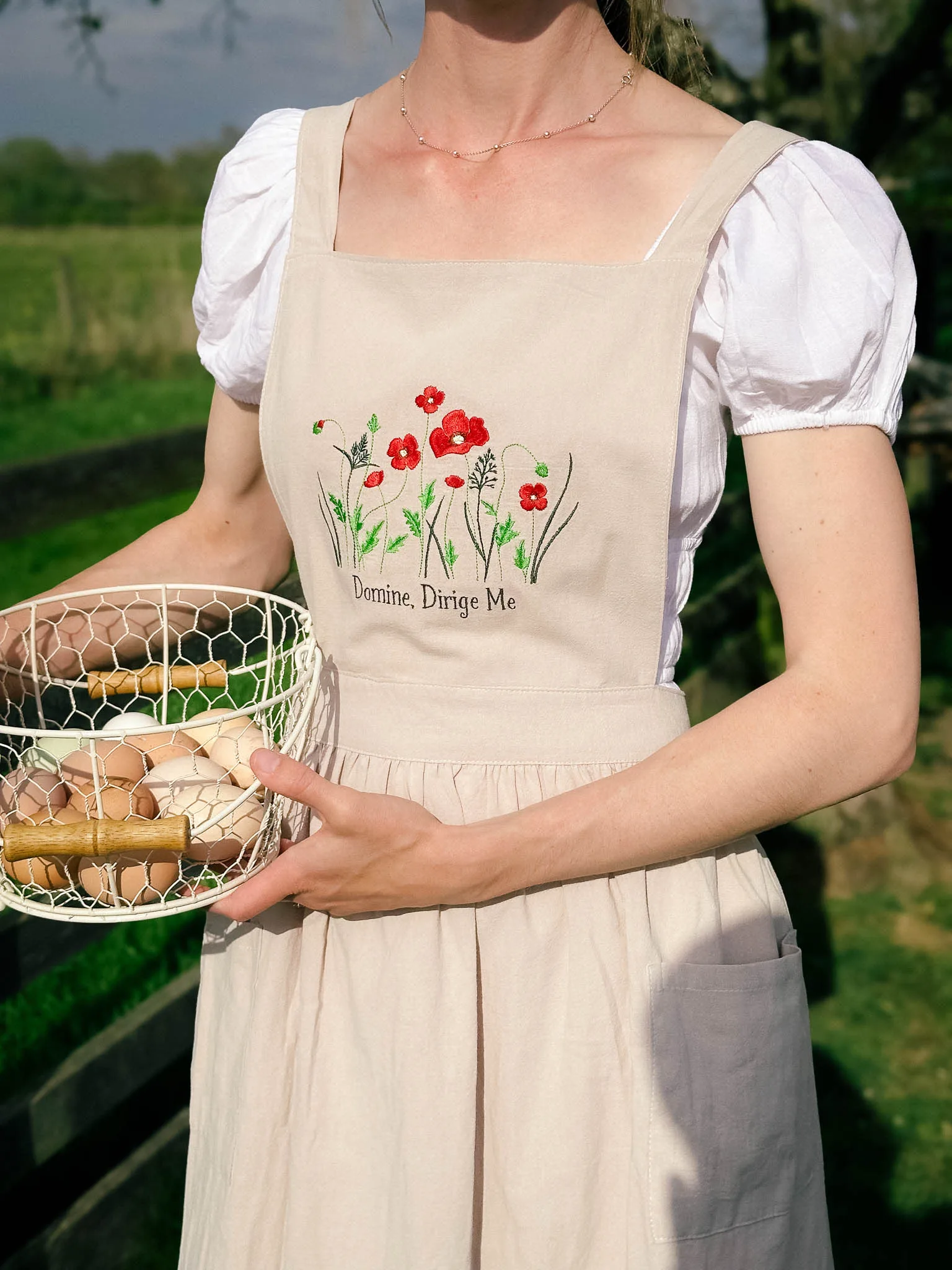 Joan of Arc – Embroidered Linen Apron Dress - Image 12