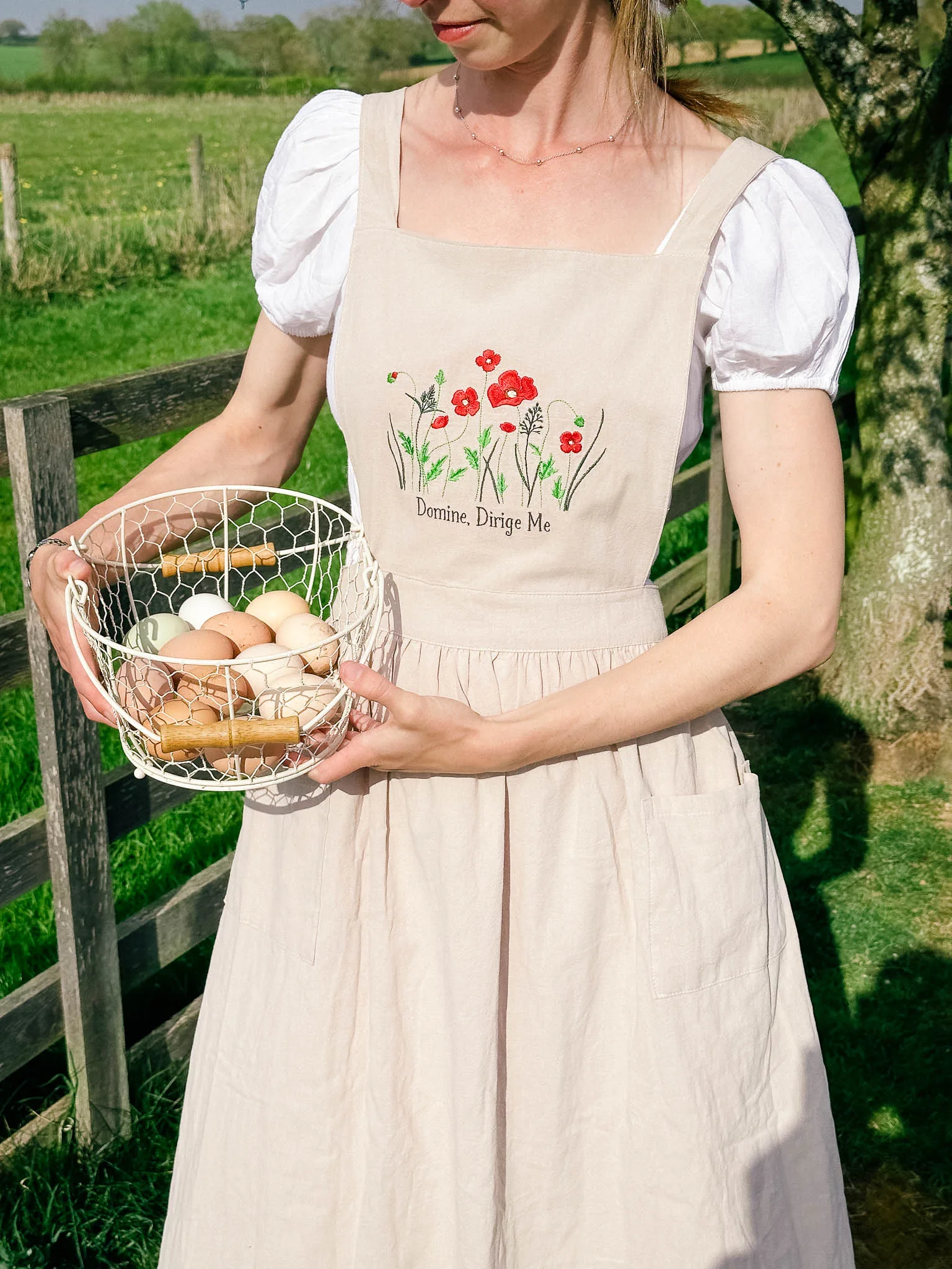 Joan of Arc – Embroidered Linen Apron Dress - Image 5