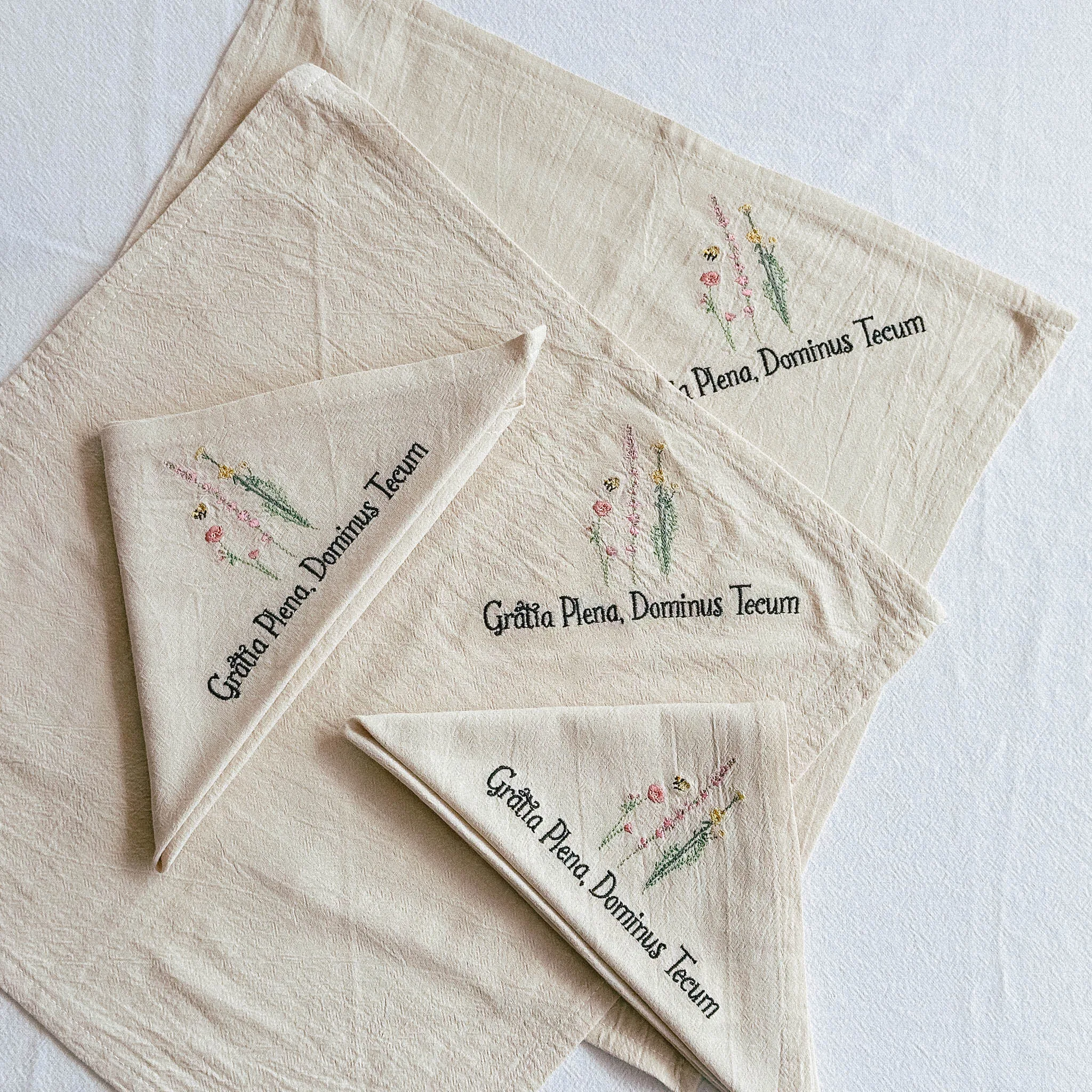 Full of Grace Embroidered Linen Napkins - Image 2