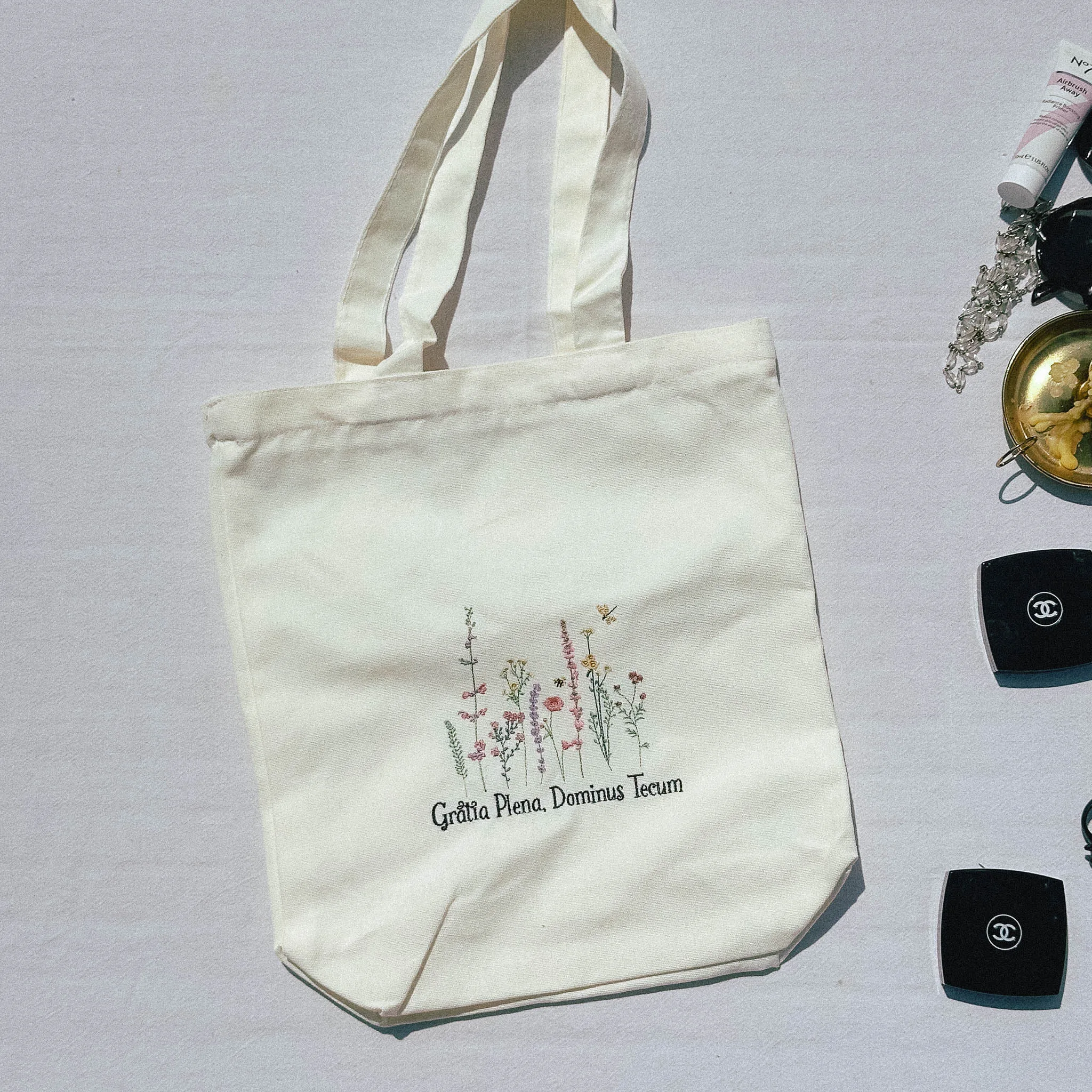 Catholic Full of Grace Tote Bag