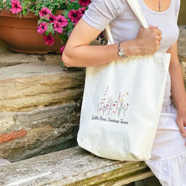 Full of Grace - Embroidered Tote Bag