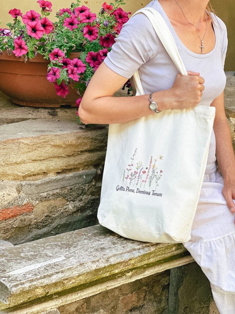 Full of Grace - Embroidered Tote Bag